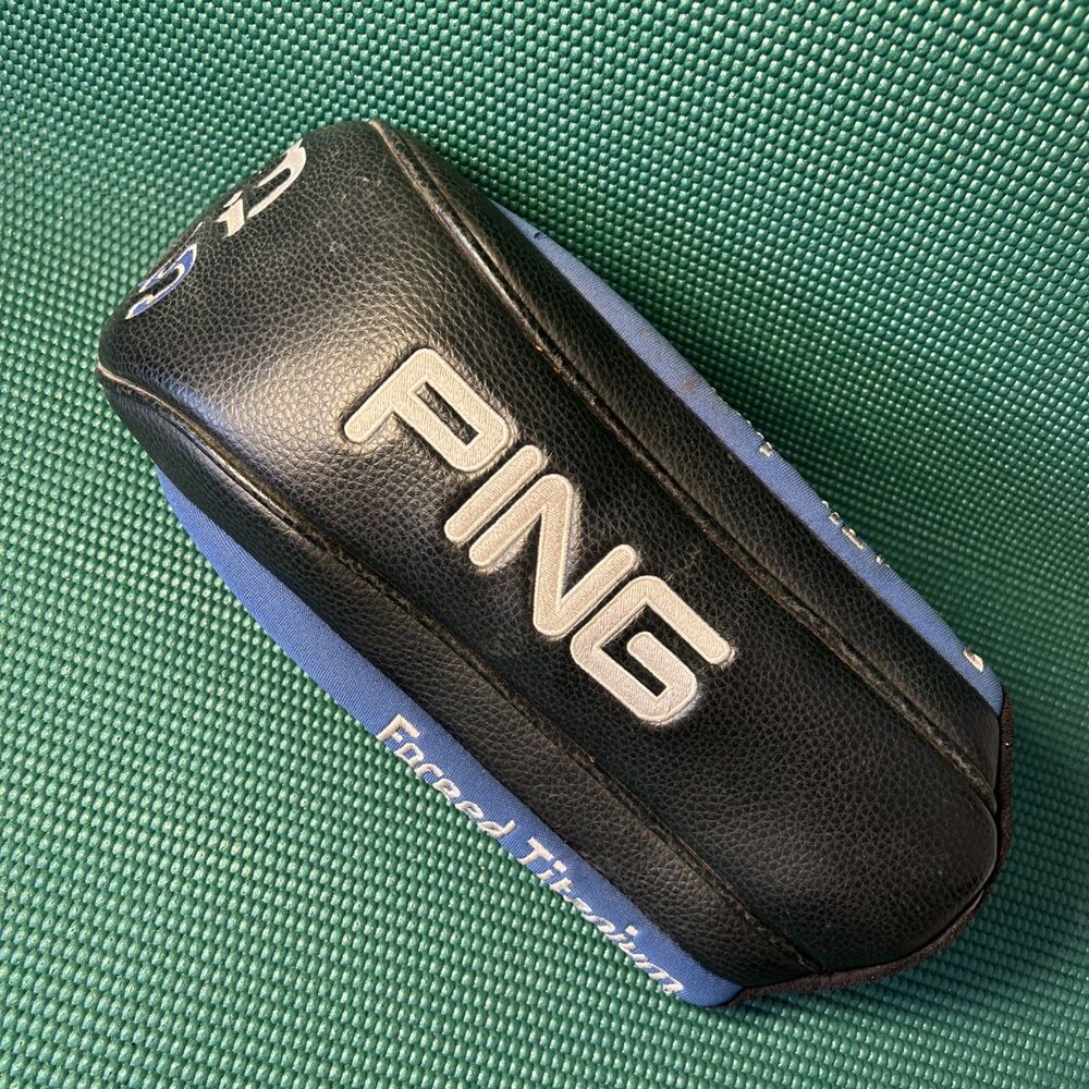 Ping Si3 Driver Headcover Black/Blue Head Leather Driver Cover